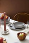 Hermia MOD12Y1730955 Juego de Cena de Porcelana Gris 12 Piezas, Platos 24cm, Platos 20cm, Cuencos 15cm